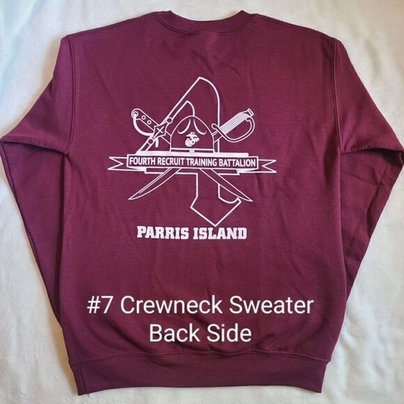 Marine Corps 4th Battalion Large Front and Back Logo Crewneck Sweater - Picture 4 of 5